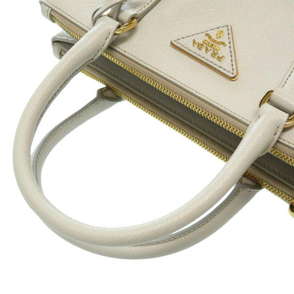 5 Prada Leather Gold Hardware 2way Handbag White