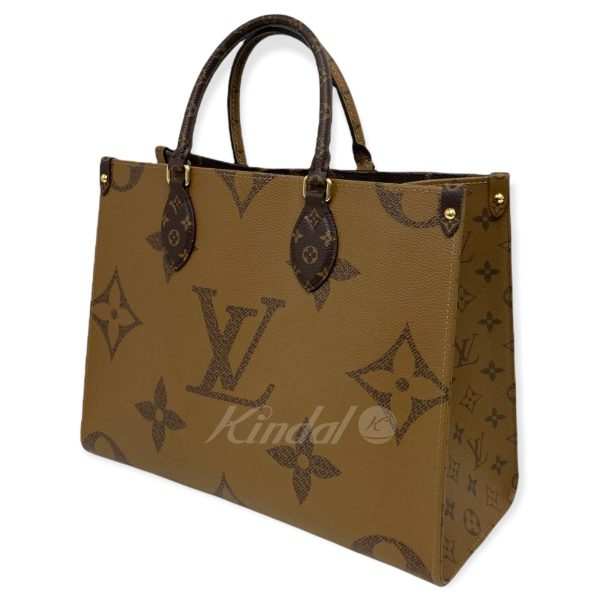 5 Louis Vuitton On the Go MM pattern tote bag Brown Beige