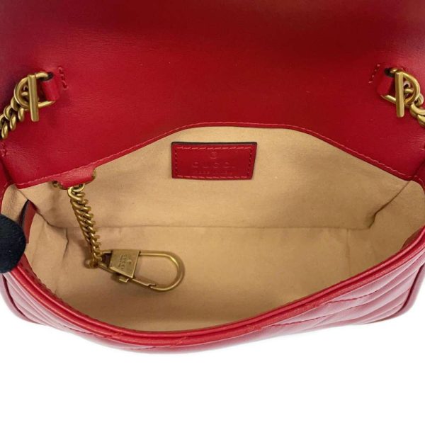 5 Gucci Chain Shoulder Bag GG Marmont Super Mini Pouch Red