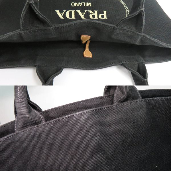 5 Prada Canapa Tote Bag 2way Shoulder Bag Black