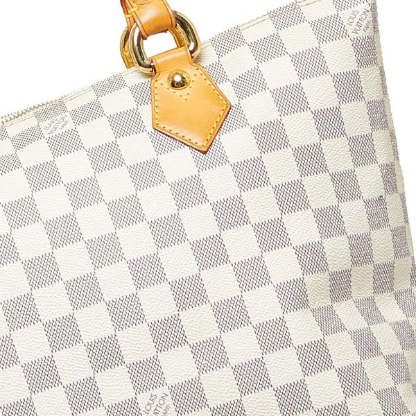 5 Louis Vuitton Damier Azur Saleya PM Tote White Leather