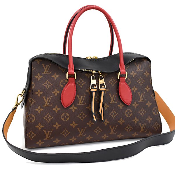 5000001884121847 1 Louis Vuitton Tuileries Tote 2way Handbag Monogram Noir Black Brown Red