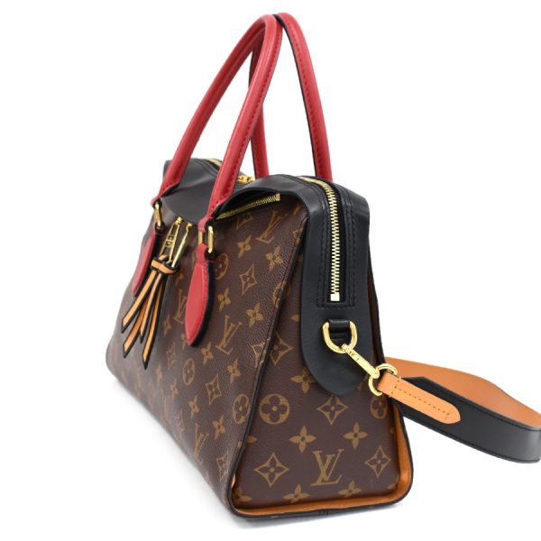 5000001884121847 2 Louis Vuitton Tuileries Tote 2way Handbag Monogram Noir Black Brown Red