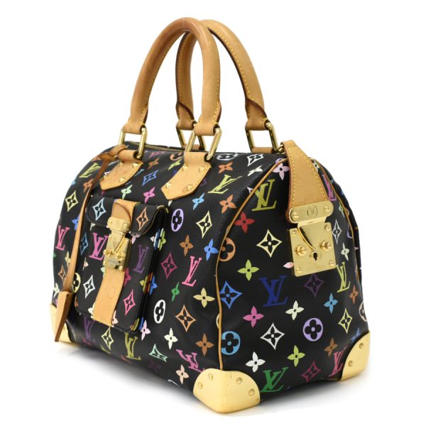 5000025884100136 2 Louis Vuitton Speedy 30 Handbag Monogram Multicolor Black Leather