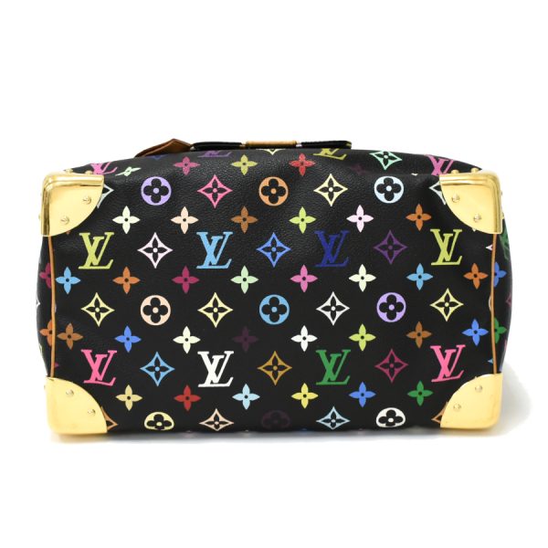 5000025884100136 4 Louis Vuitton Speedy 30 Handbag Monogram Multicolor Black Leather