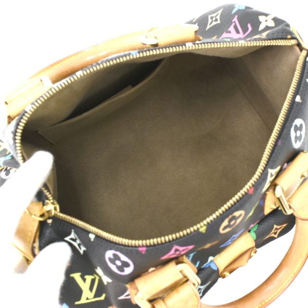 5000025884100136 8 Louis Vuitton Speedy 30 Handbag Monogram Multicolor Black Leather