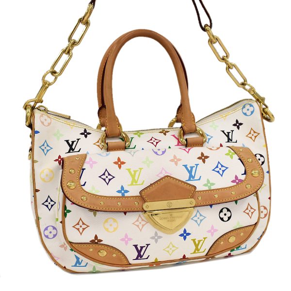 5000025884100170 1 Louis Vuitton Rita Shoulder Multicolor Leather White