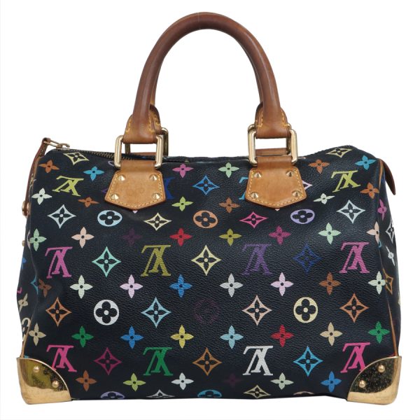 5000025884400020 3 Louis Vuitton Speedy 30 Mini Boston Monogram Handbag Multicolor Noir