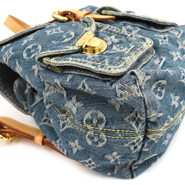 5000041884101988 6 Louis Vuitton Sack Ad PM Backpack Monogram Denim Blue Leather