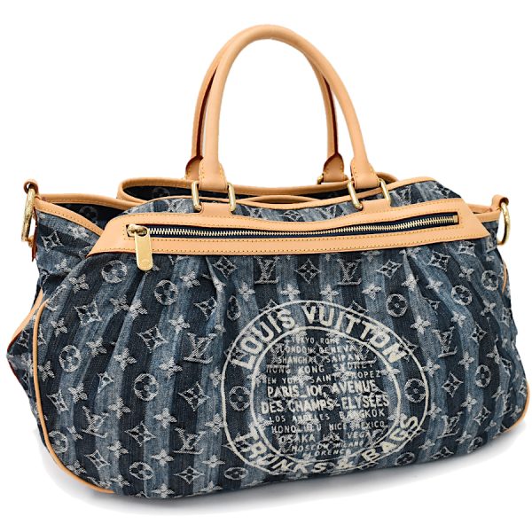 5000041884102322 1 Louis Vuitton Cabas Raye GM Handbag Monogram Denim Blue