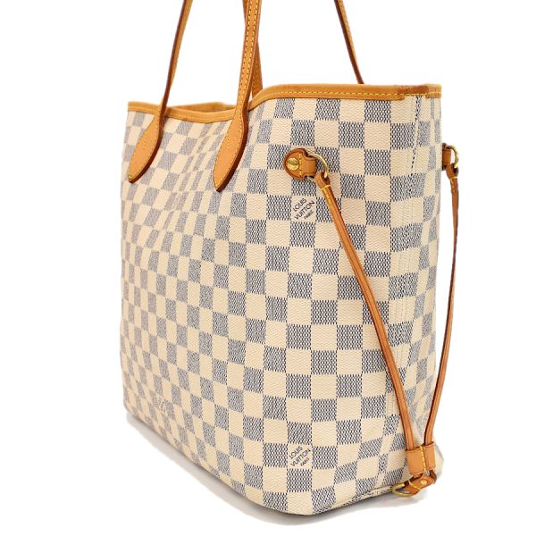 5000041884102479 2 Louis Vuitton Neverfull MM Tote Bag Damier Azur Ivory