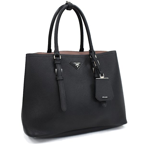 5000105884102675 1 Prada Tote Bag Saffiano Leather Nero Black Triangle Logo