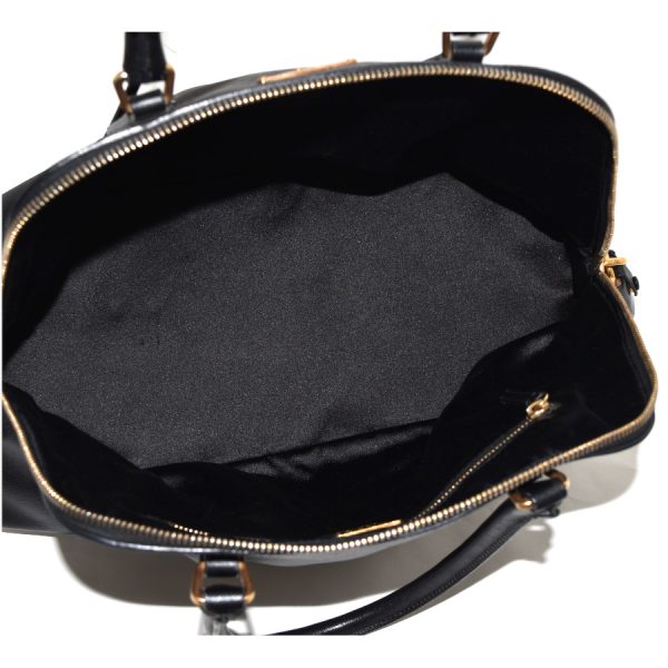 5000105884102909 8 Prada Handbag Plate Saffiano Leather Black