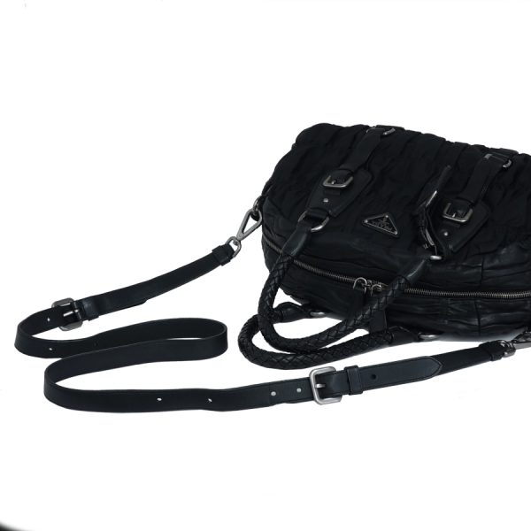 5000105884102939 7 Prada Handbag 2way Bag Nylon Leather Black