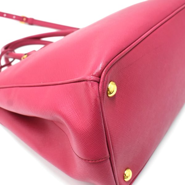 5000105884102951 5 Prada Galleria 2way Handbag Saffiano Leather Fuchsia Pink Triangle Logo