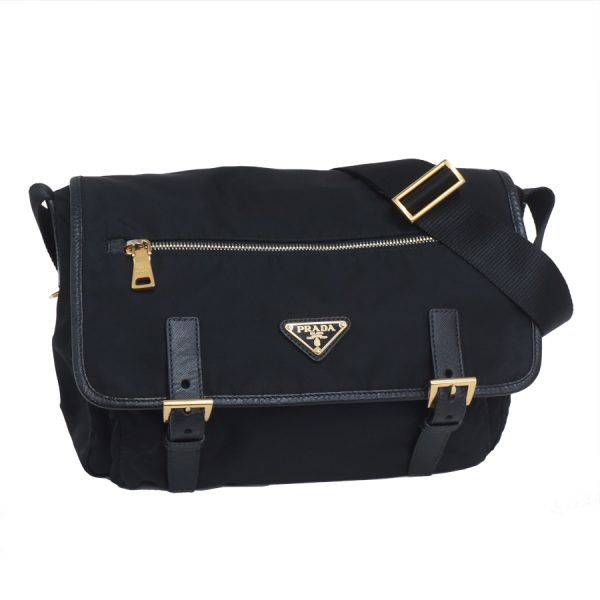 5000105884102979 1 Prada Shoulder Bag Nylon Leather Black