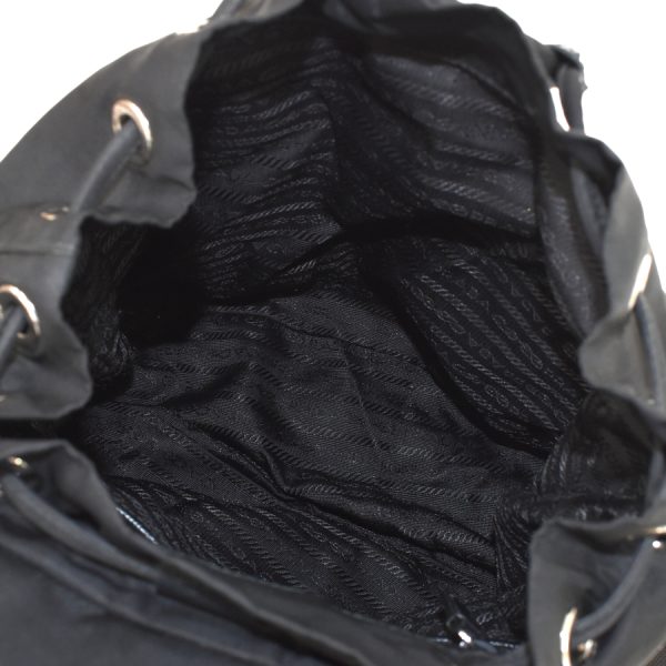 5000105884102998 8 Prada Rucksack Backpack Triangle Plate Triangle Logo Nylon Saffiano Leather Black