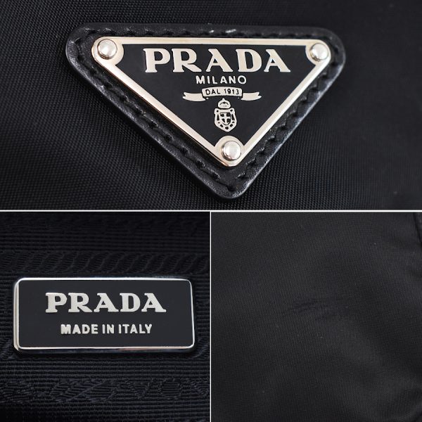 5000105884103007 9 Prada Shoulder Bag Body Bag Triangular Plate Triangle Logo Nylon Leather Black