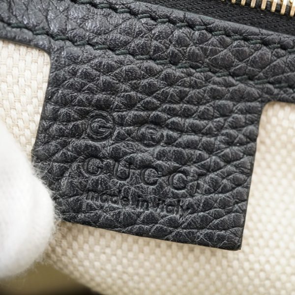 5j0104iie6 7 Gucci Soho Chain Interlocking GG Tote Bag Leather Black
