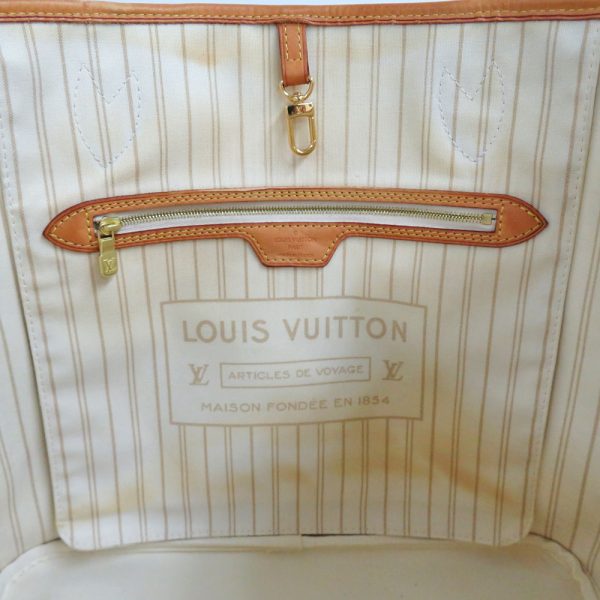 6 Louis Vuitton Neverfull MM Damier Azur Beige