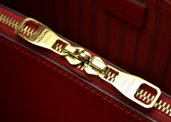 6 Louis Vuitton Monogram Emprene Montaigne MM Sleeves Red