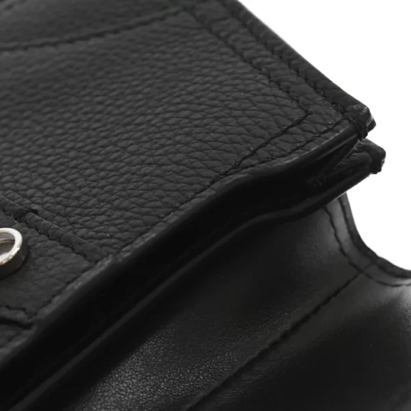 6 Dior Saddle Poach Coin Case Leather Black