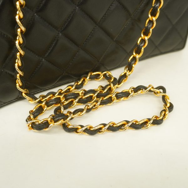 6 Chanel Shoulder Bag Matelasse Chain Lambskin Black