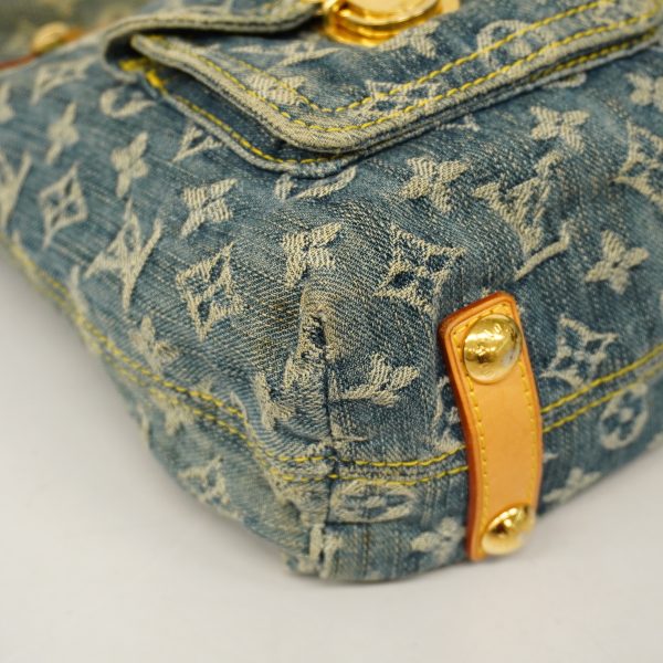 6 Louis Vuitton Shoulder Bag Monogram Denim Baggy GM Blue