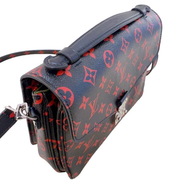 6 Louis Vuitton Pochette Metis MM Black Red