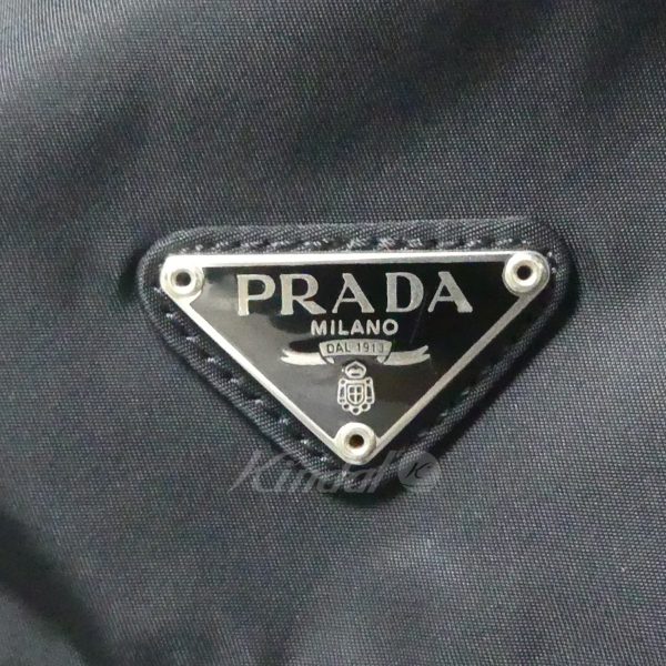 6 Prada Triangle Logo Nylon Messenger Shoulder Bag Black