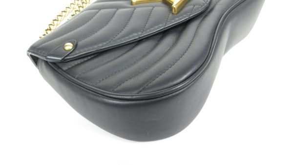 6 Louis Vuitton Taurillon Leather New Wave Chain Shoulder Bag Black