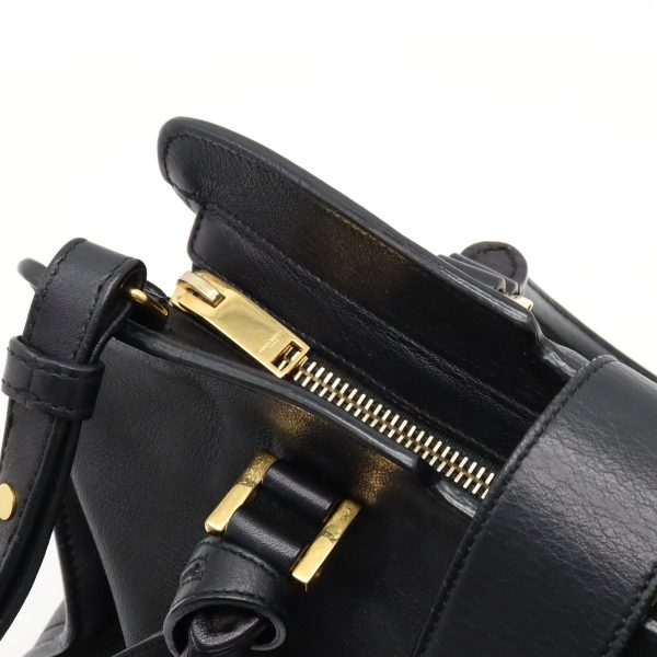 6 Saint Laurent Paris Baby Cabas Shoulder Bag Leather Black