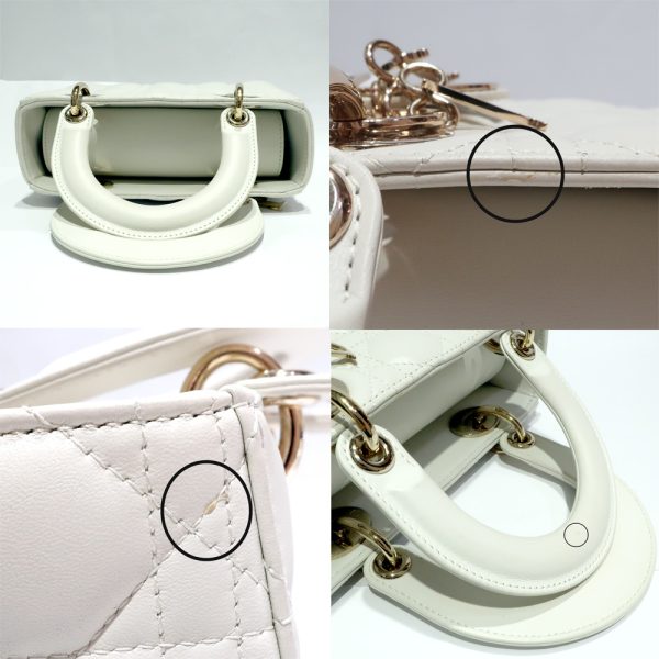 6 Christian Dior Cannage 2way Handbag White