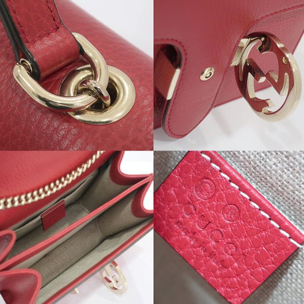 6 Gucci Chain Shoulder Bag Interlocking GG Red