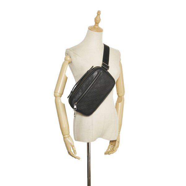 6 Louis Vuitton Damier Infini Umbrella Body Bag Handbag 2WAY Onyx Black PVC Leather