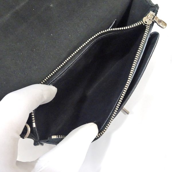 7 Louis Vuitton Pochette LockMe Chain Shoulder Bag Black