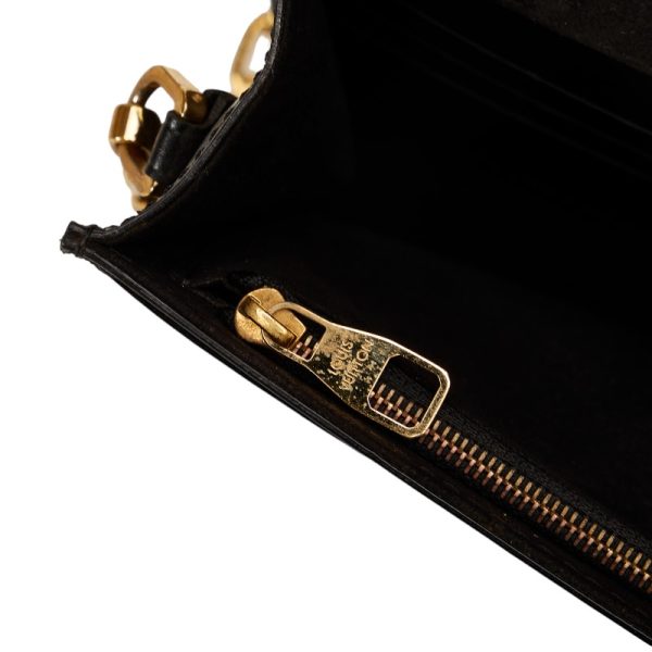 7 Louis Vuitton Pochette Louise MM Chain Shoulder Bag Noir Black