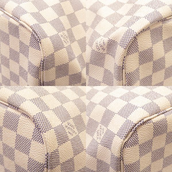 7 Louis Vuitton Damier Azur Neverfull MM Tote Bag White