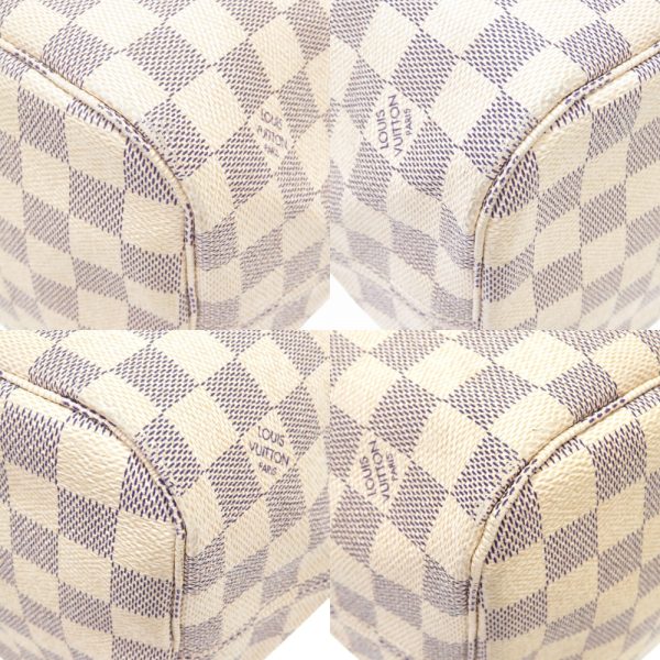 7 Louis Vuitton Damier Neverfull MM Azure Tote Bag white