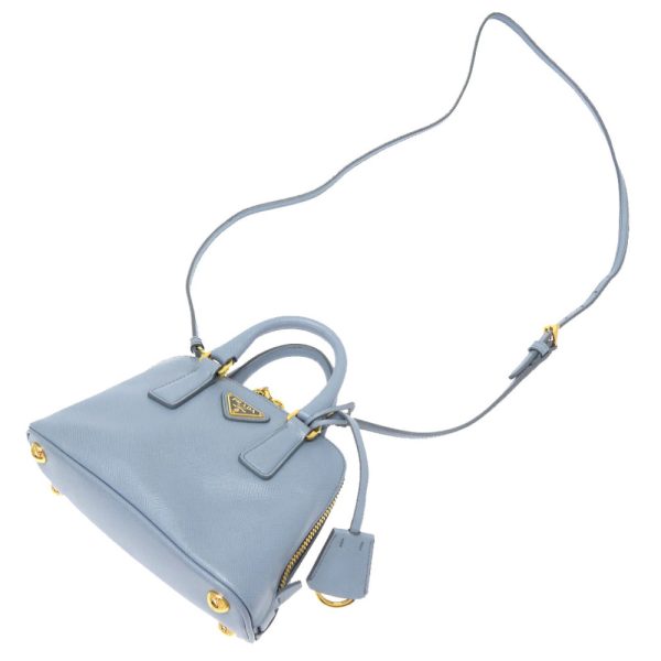 7 Prada Saffiano Leather Gold Hardware Mini Bag Handbag Blue