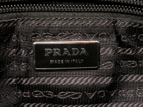 7 Prada Nylon Triangular Plate Shoulder Bag Black