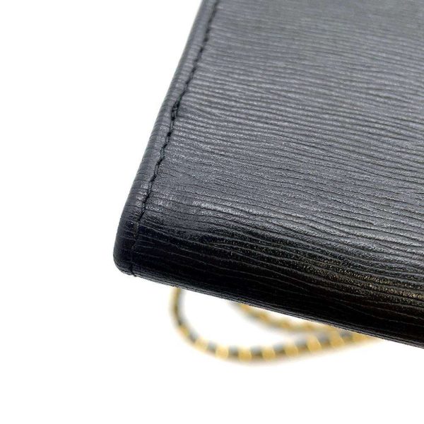 7 Prada Chain Wallet Logo Leather Black