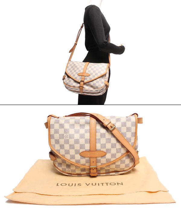 7 Louis Vuitton Shoulder Bag Saumur 30 Damier Azur