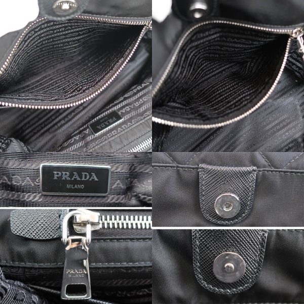 7 Prada Nylon Tote Bag Chain Tote 2way Black