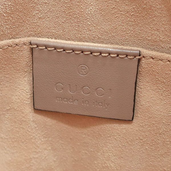 7 Gucci Chain Shoulder Bag Quilted GG Marmont Pink Beige