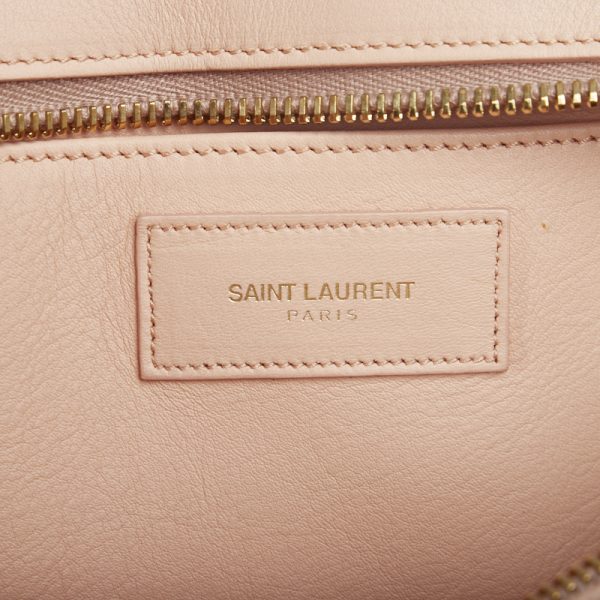 7 Saint Laurent Y Line Cabas Chic Gold Hardware Shoulder Bag Pink Leather