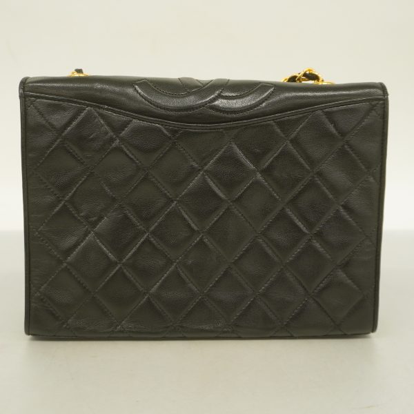 8 Chanel Shoulder Bag Matelasse Chain Lambskin Black