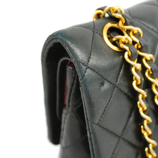 8 Chanel Shoulder Bag Matelasse Chain Lambskin Black