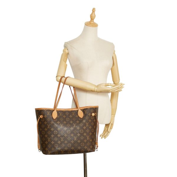 8 Louis Vuitton Monogram Neverfull MM Tote Bag Shoulder Bag Brown