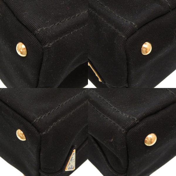 8 Prada Canapa Canvas Gold Hardware Handbag Black